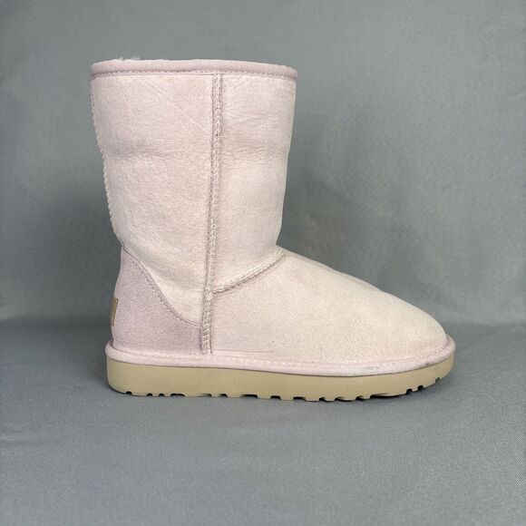 Women’s UGG Boots Sz 7 Pink Seashell Classic Short Suede Boho 1016223 Sold Out! - Picture 5 of 14